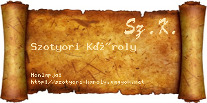 Szotyori Károly névjegykártya
